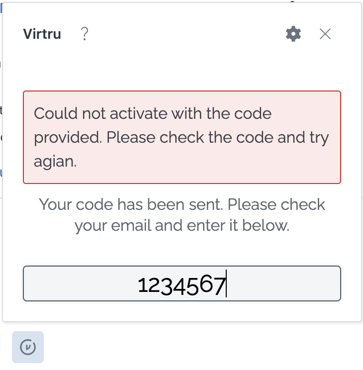 Invalid code error