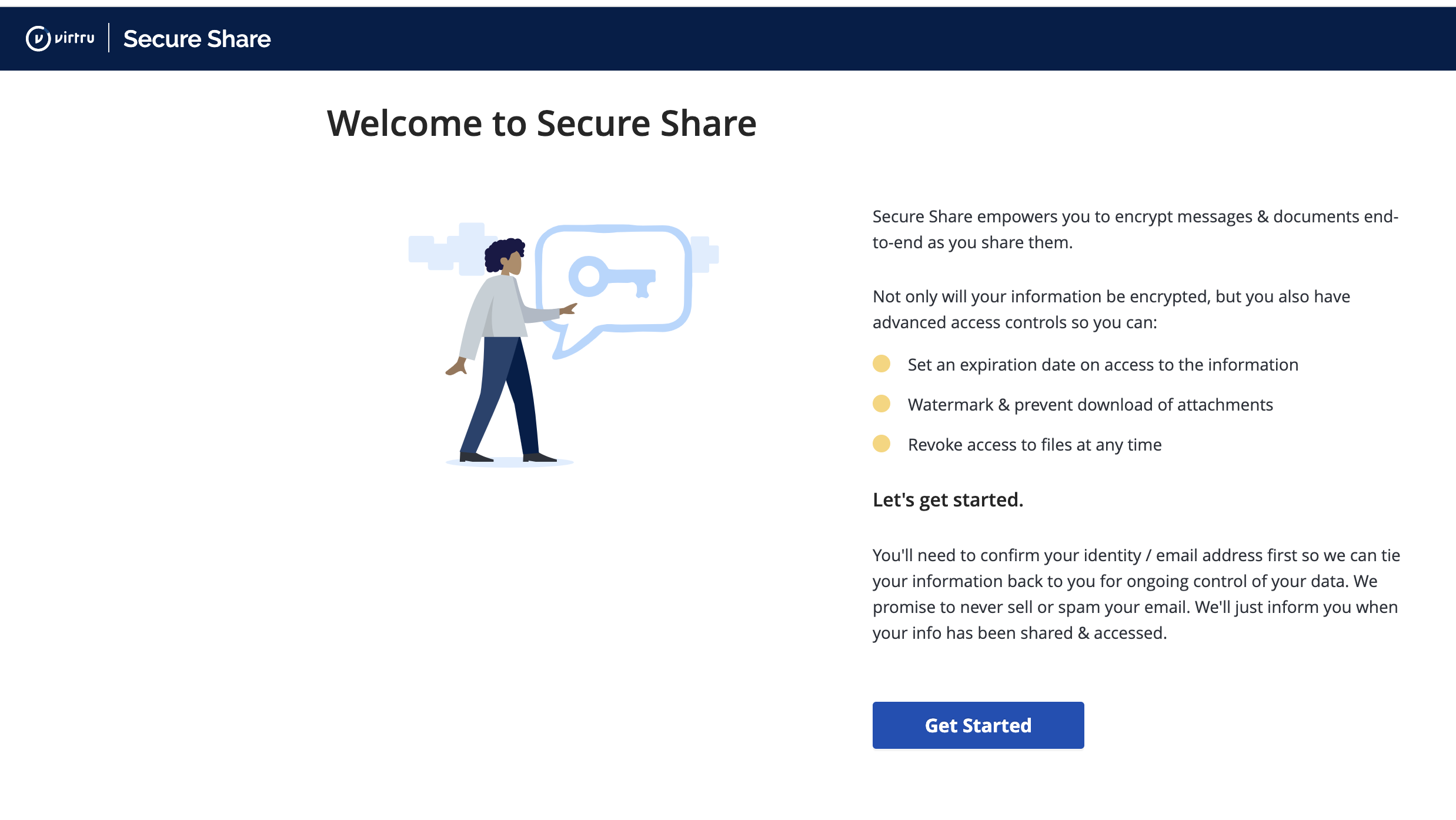 Welcome to Secure Share landing page