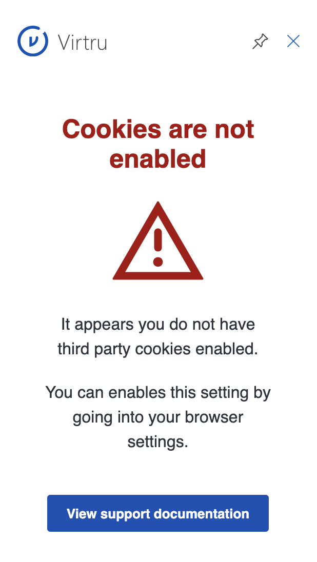 Cookies are not enabled error