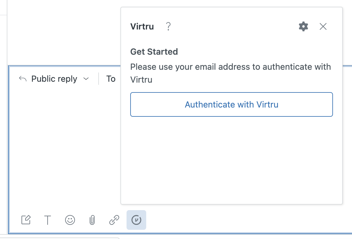 Virtru Get Started window