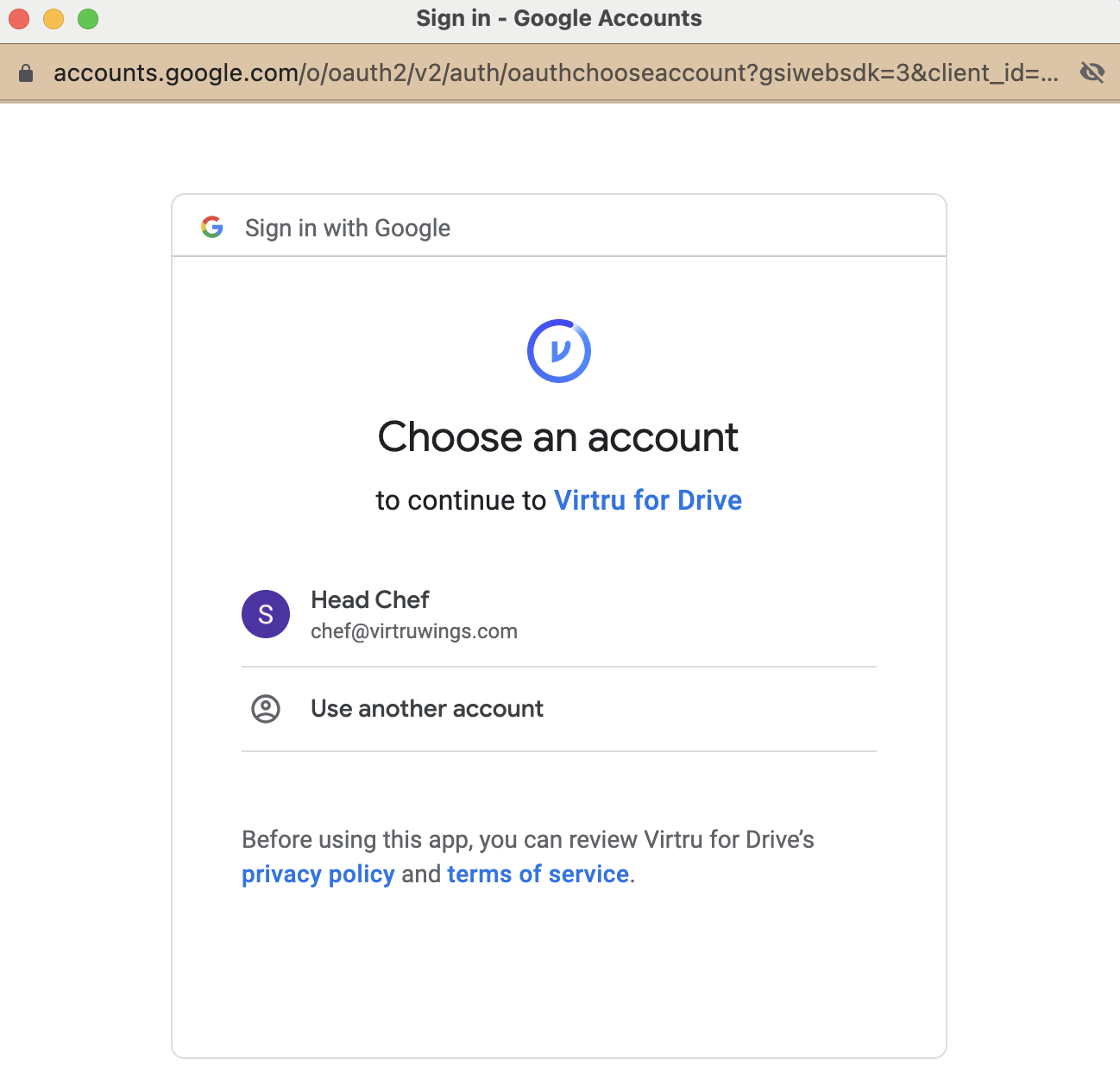 Google sign in prompt