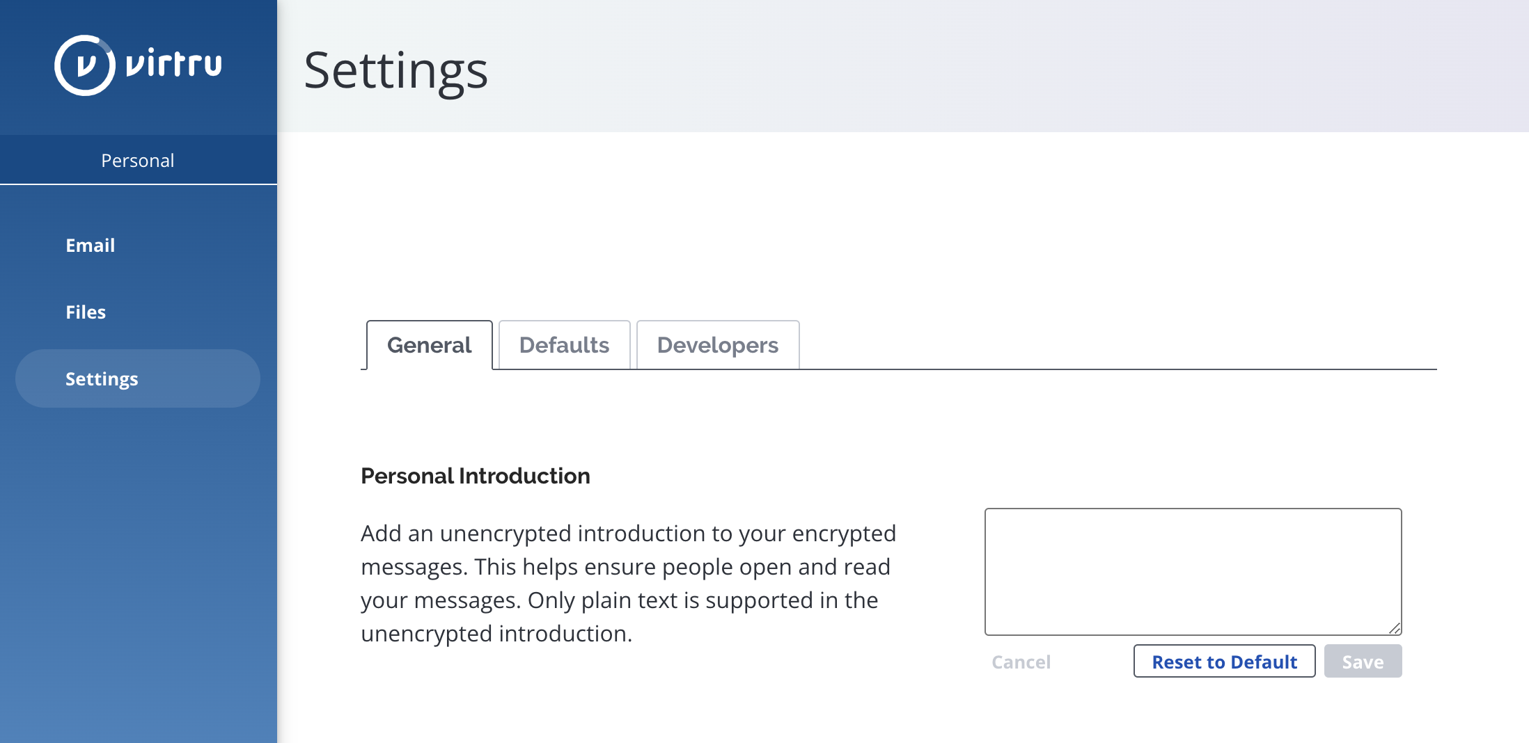 Personal Introduction Field