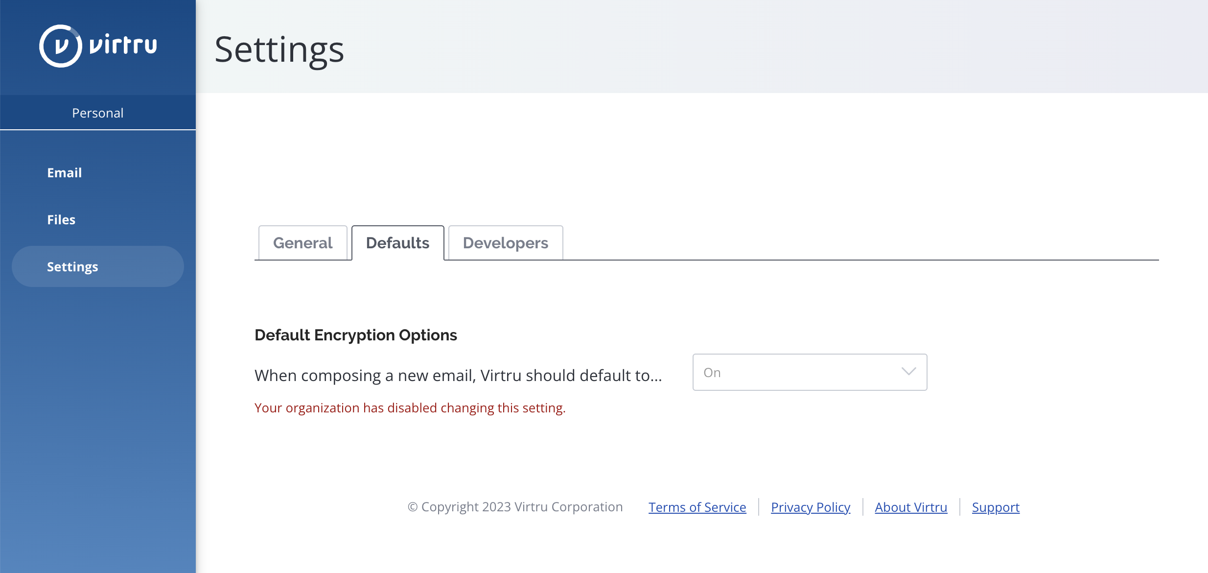 Control Center email toggle setting locked.png