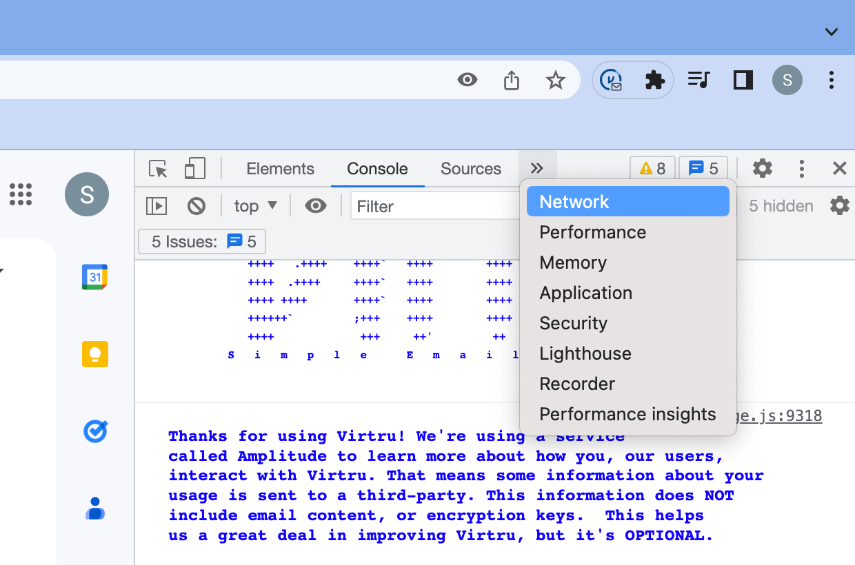 Network tab