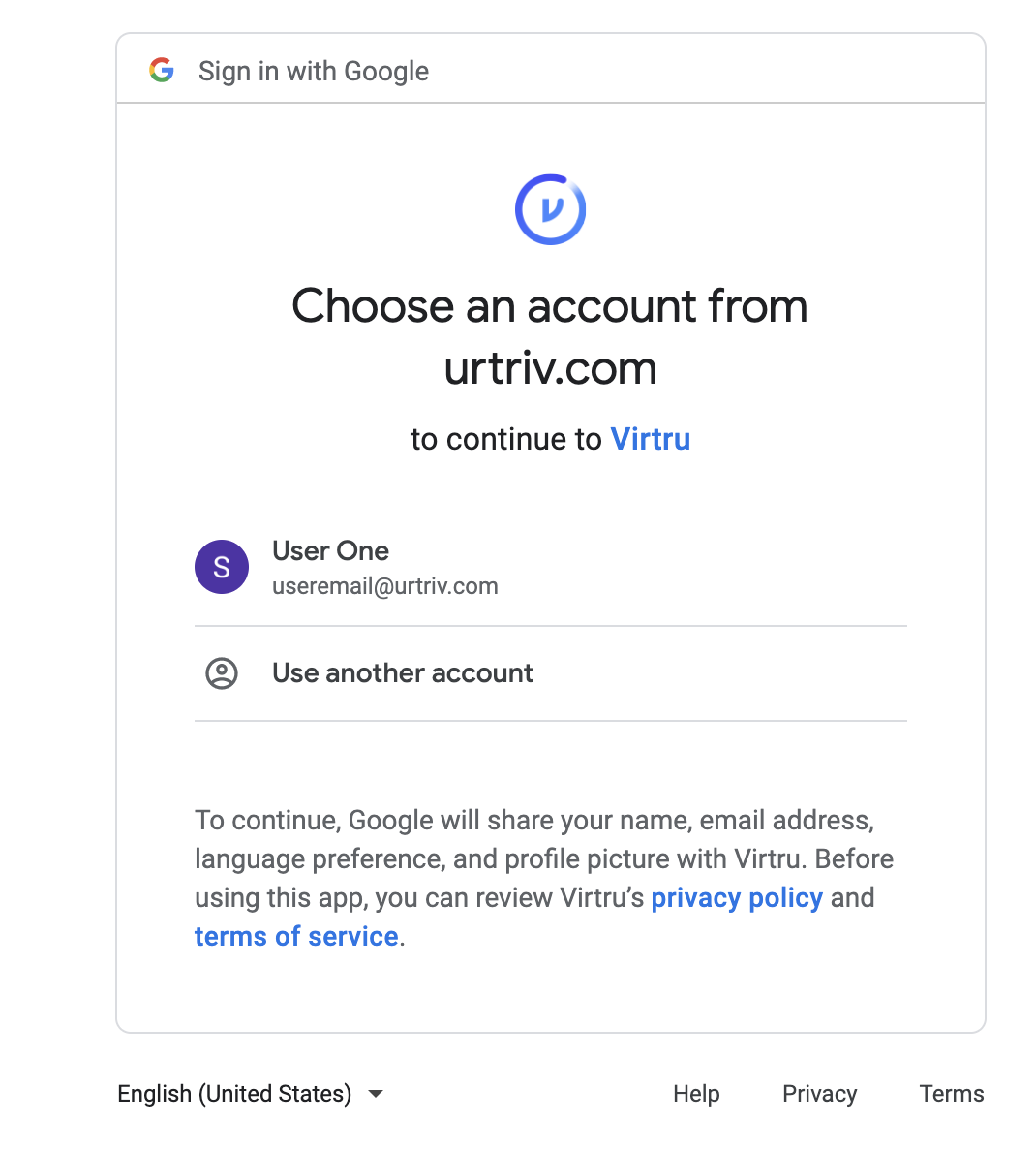Sign in with Google prompt