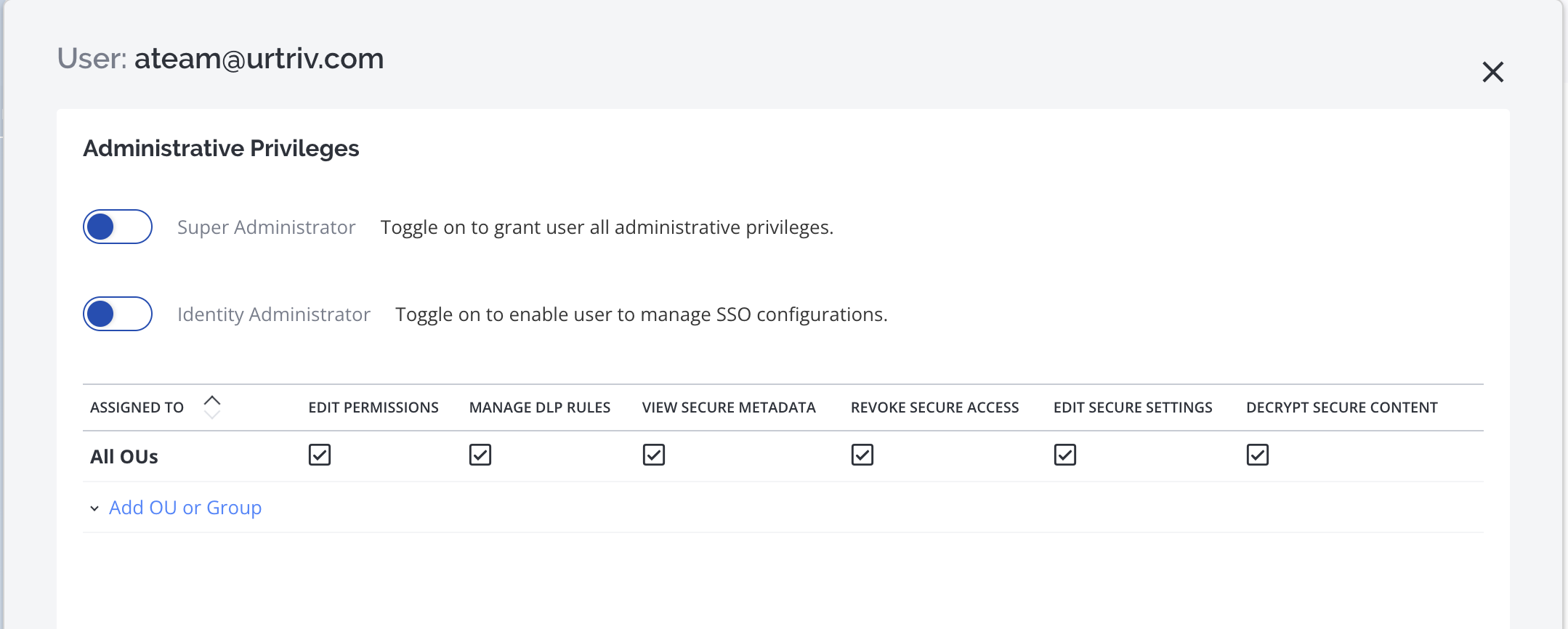 modal to apply group permissions