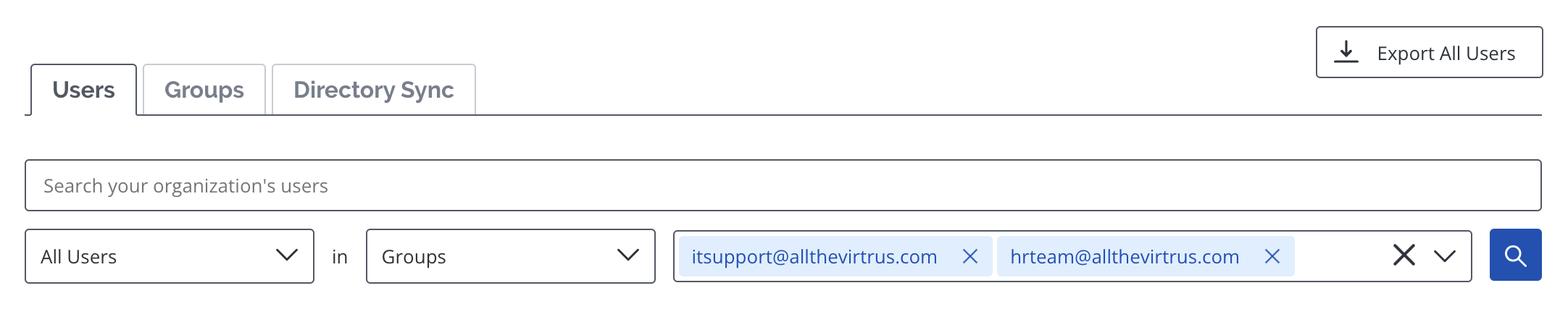 Filtering by groups