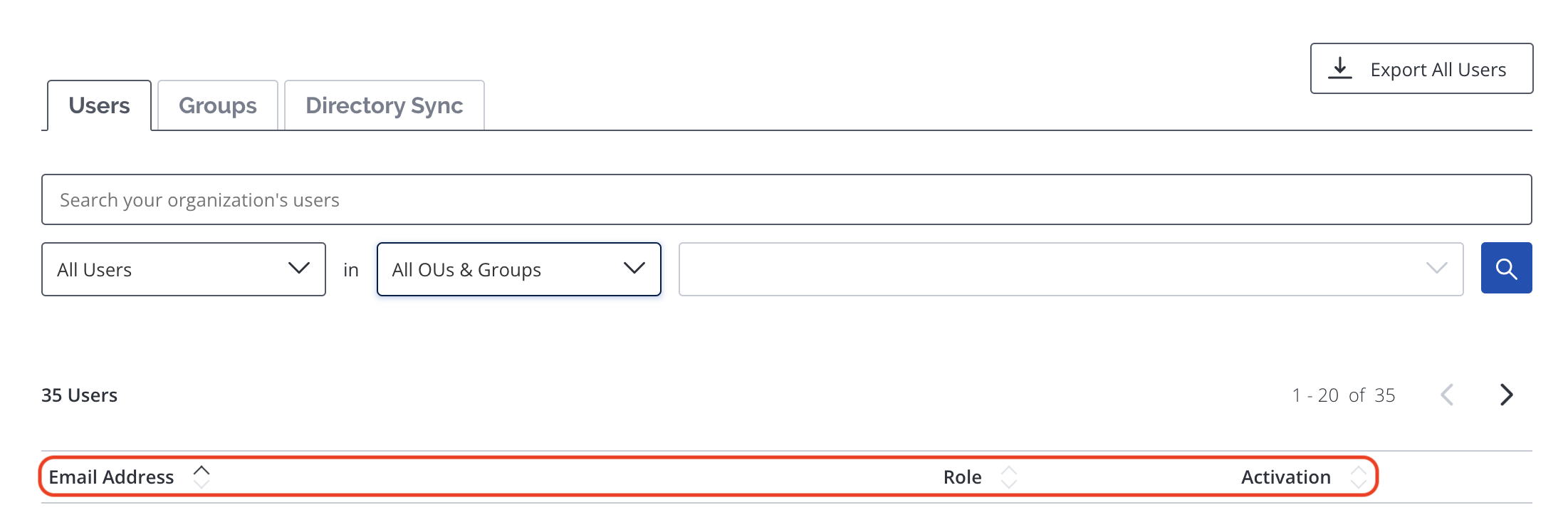 Sorting column