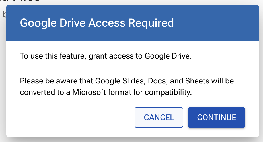 Google access prompt