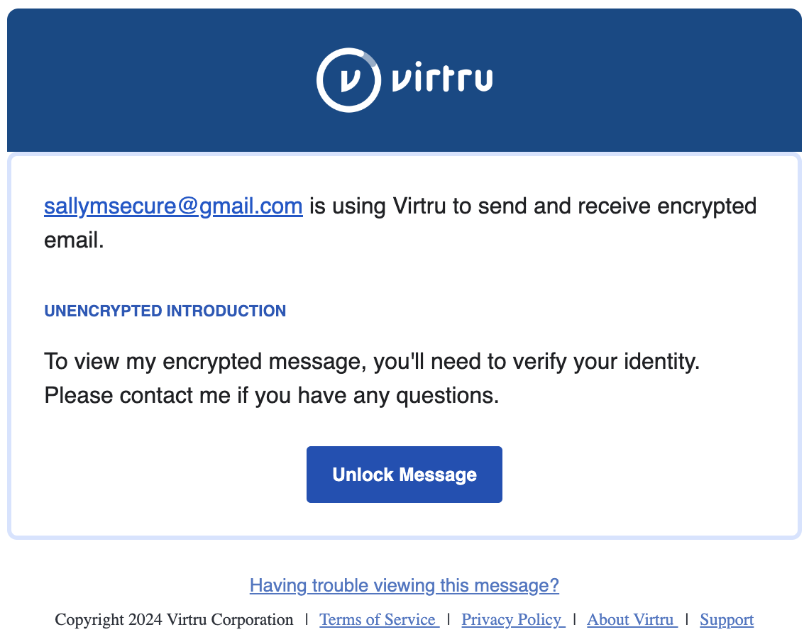 Unlock Message Email alternative