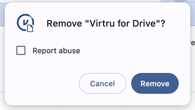 Extension removal confirmation