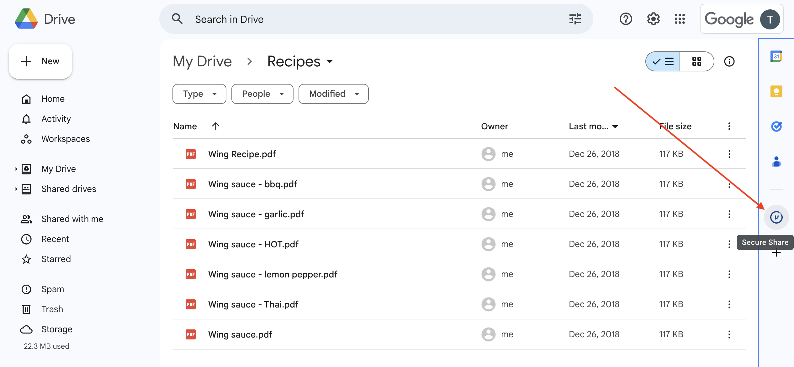Virtru Secure Share for Drive addon