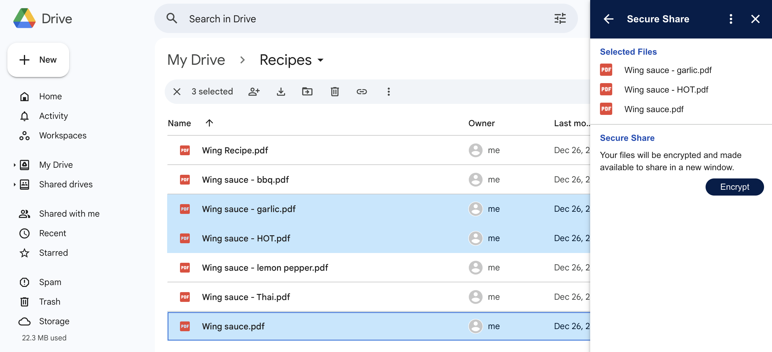 Selected Files