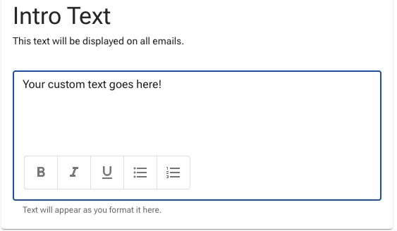 Email Intro Text