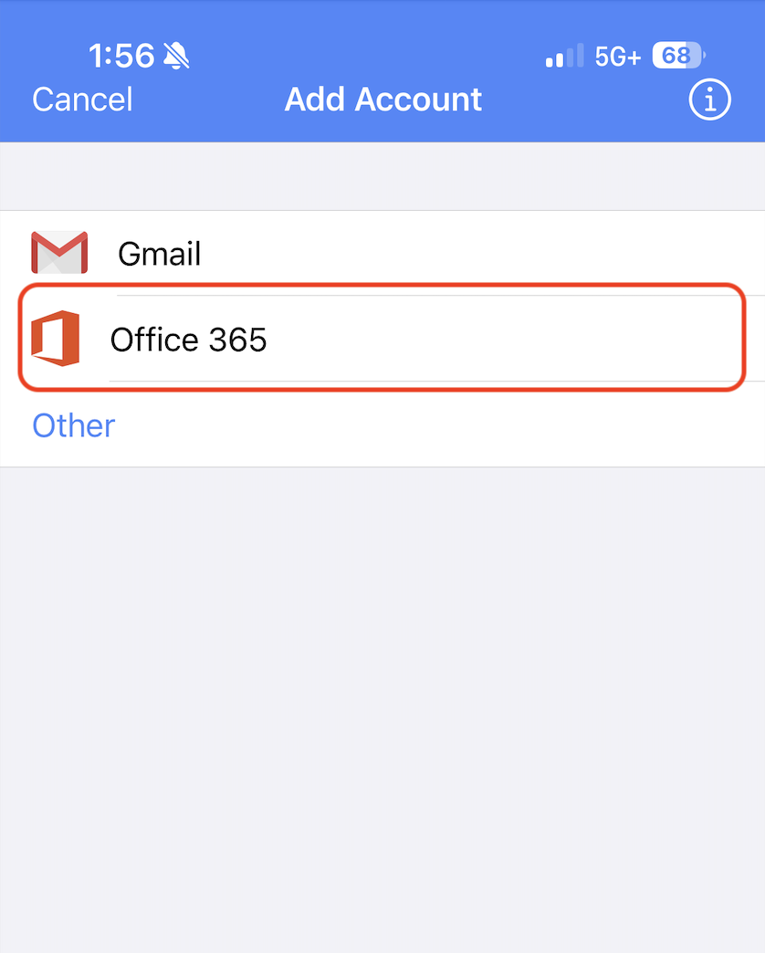 Office 365 option