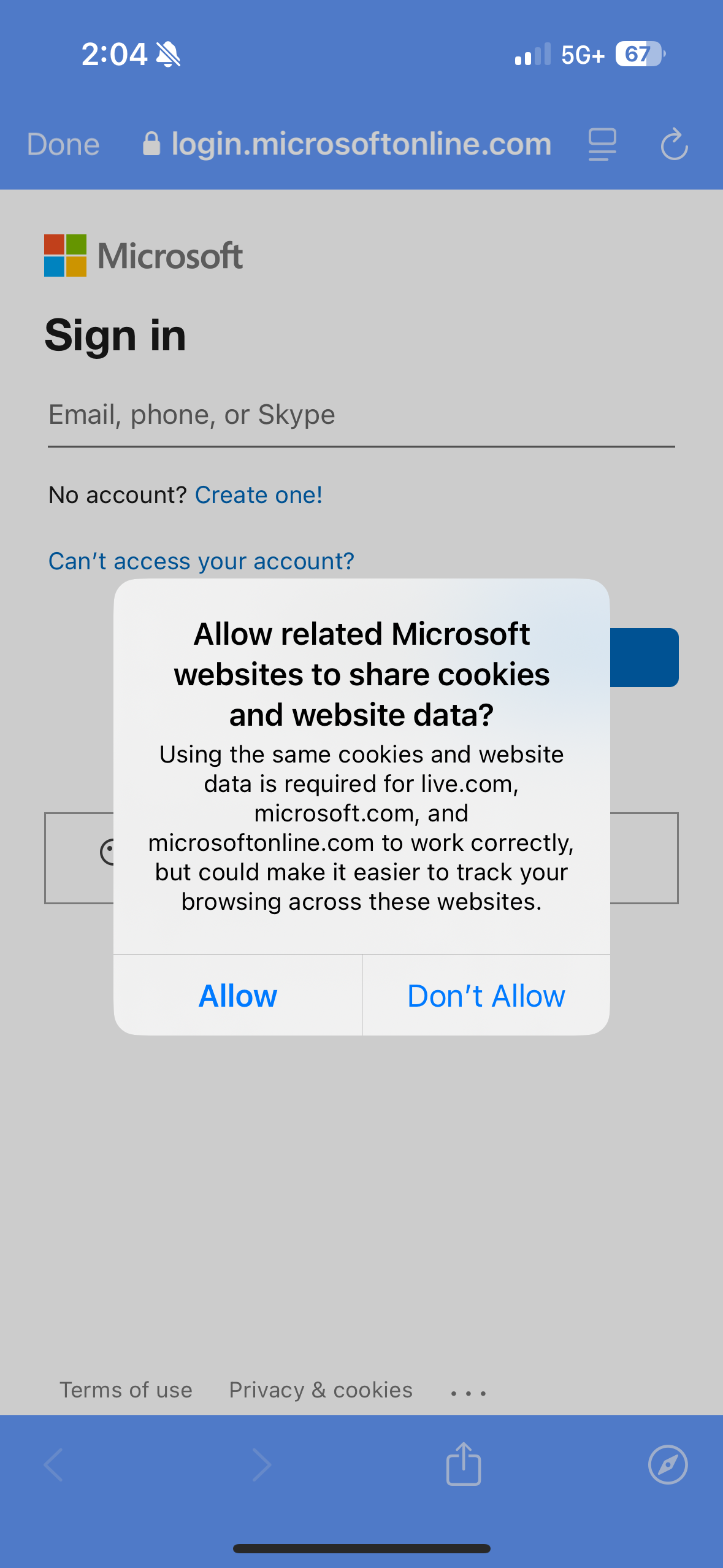 Permission prompt