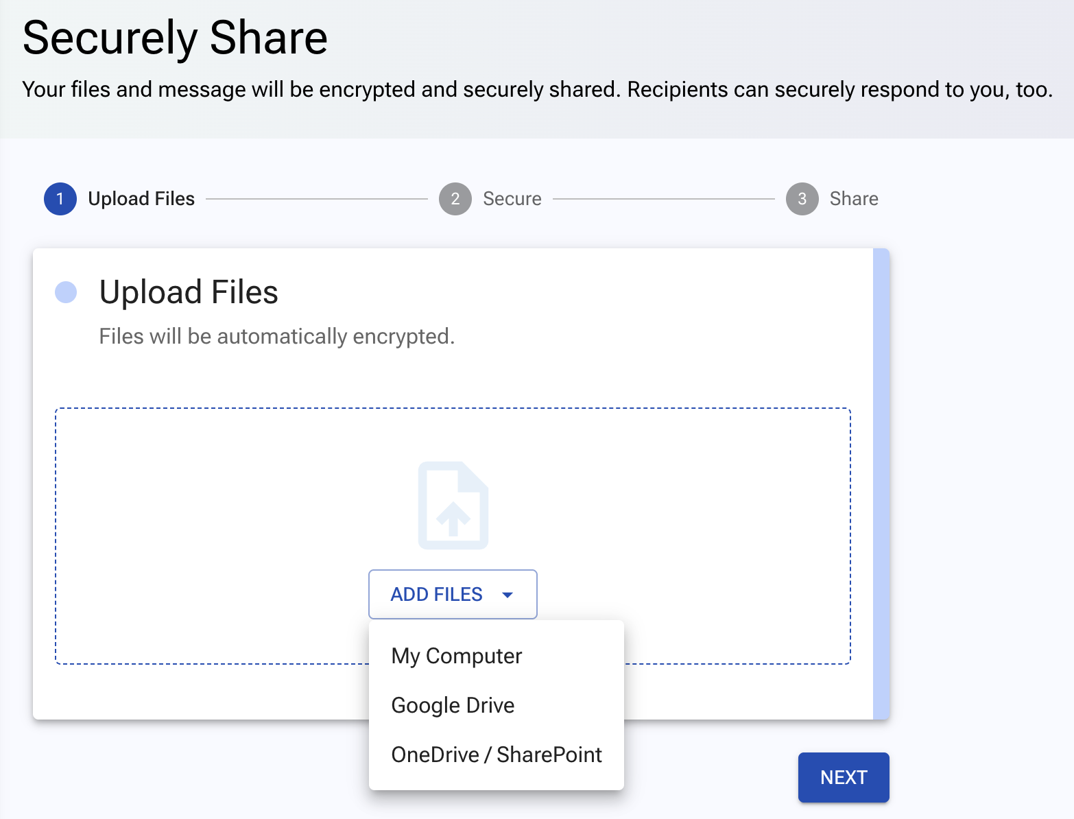 File source drop down