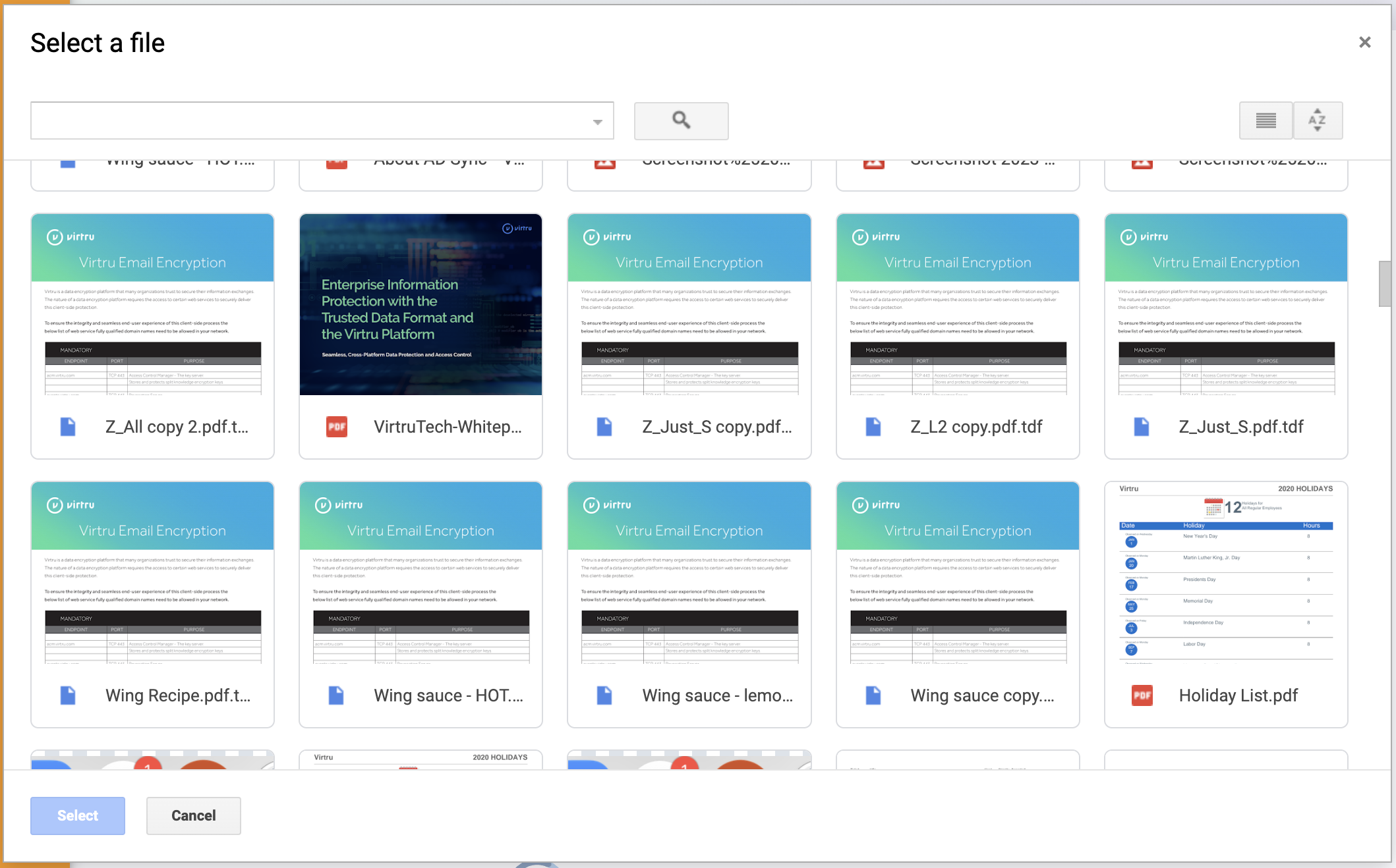 Drive file picker