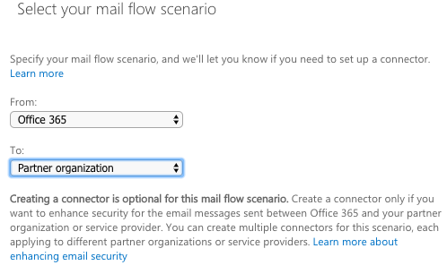 Mail flow scenario selection