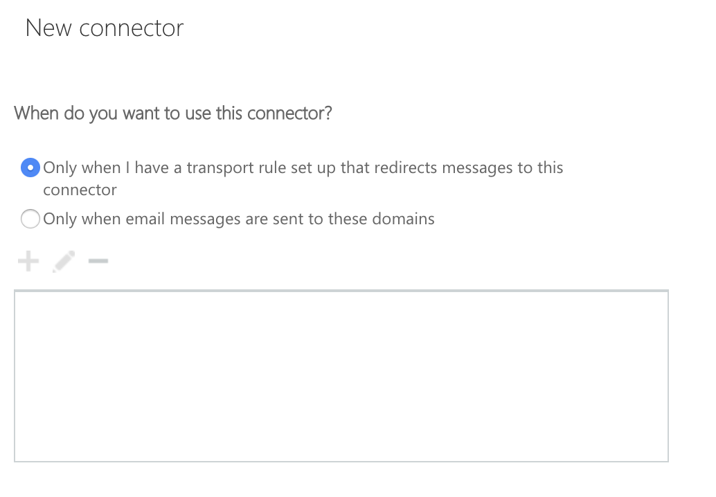 new connector rule set up