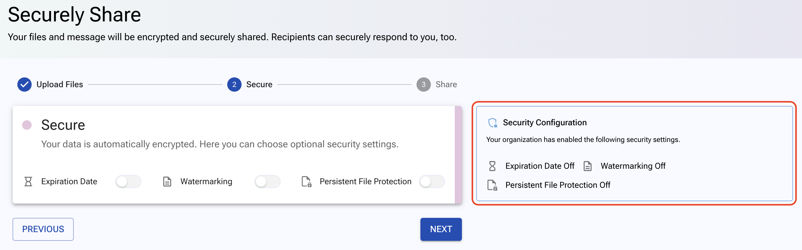 Secure step with custom Security Configuration