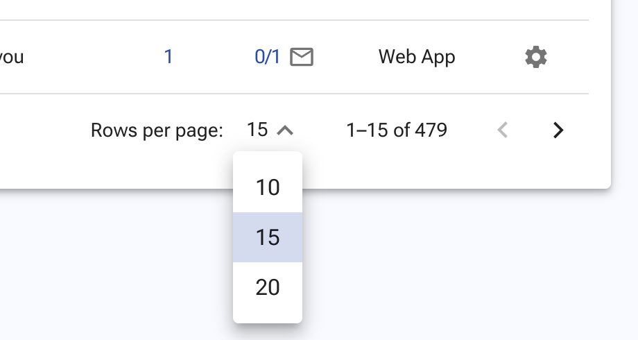 Count control and navigation arrows