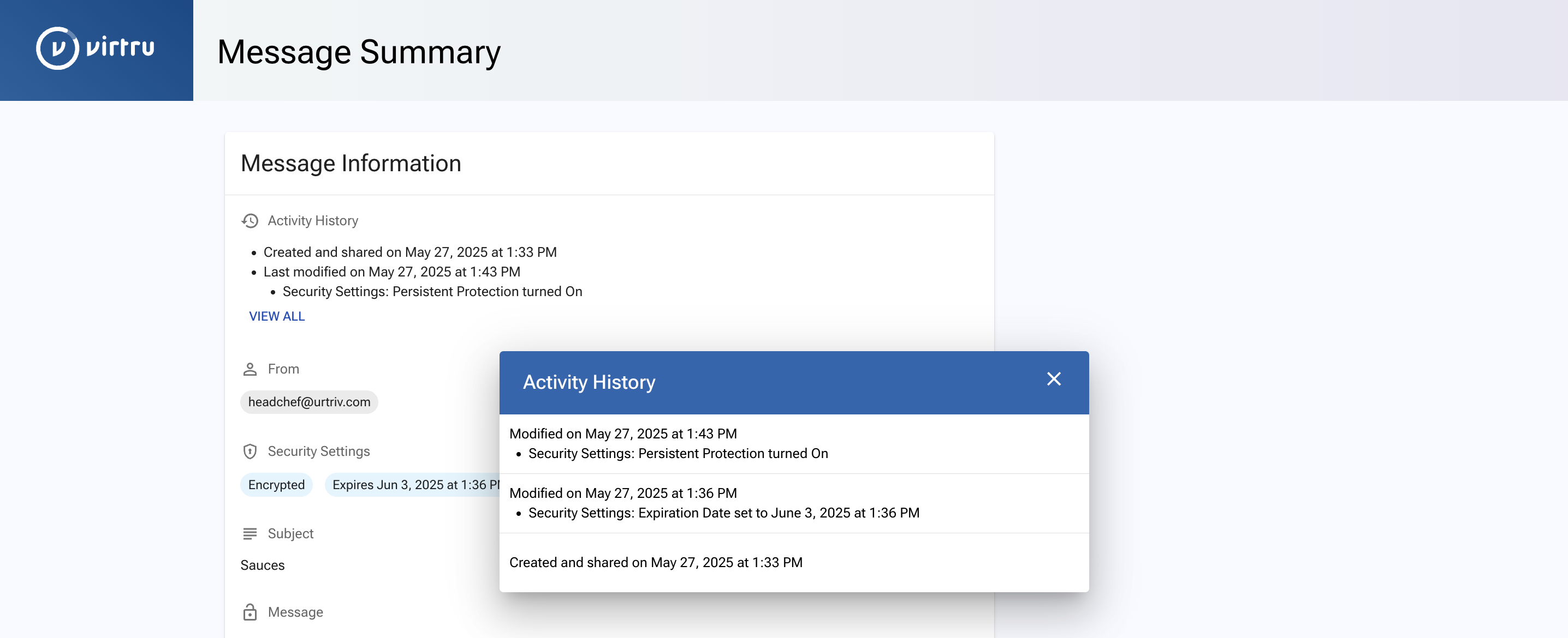 Activity History