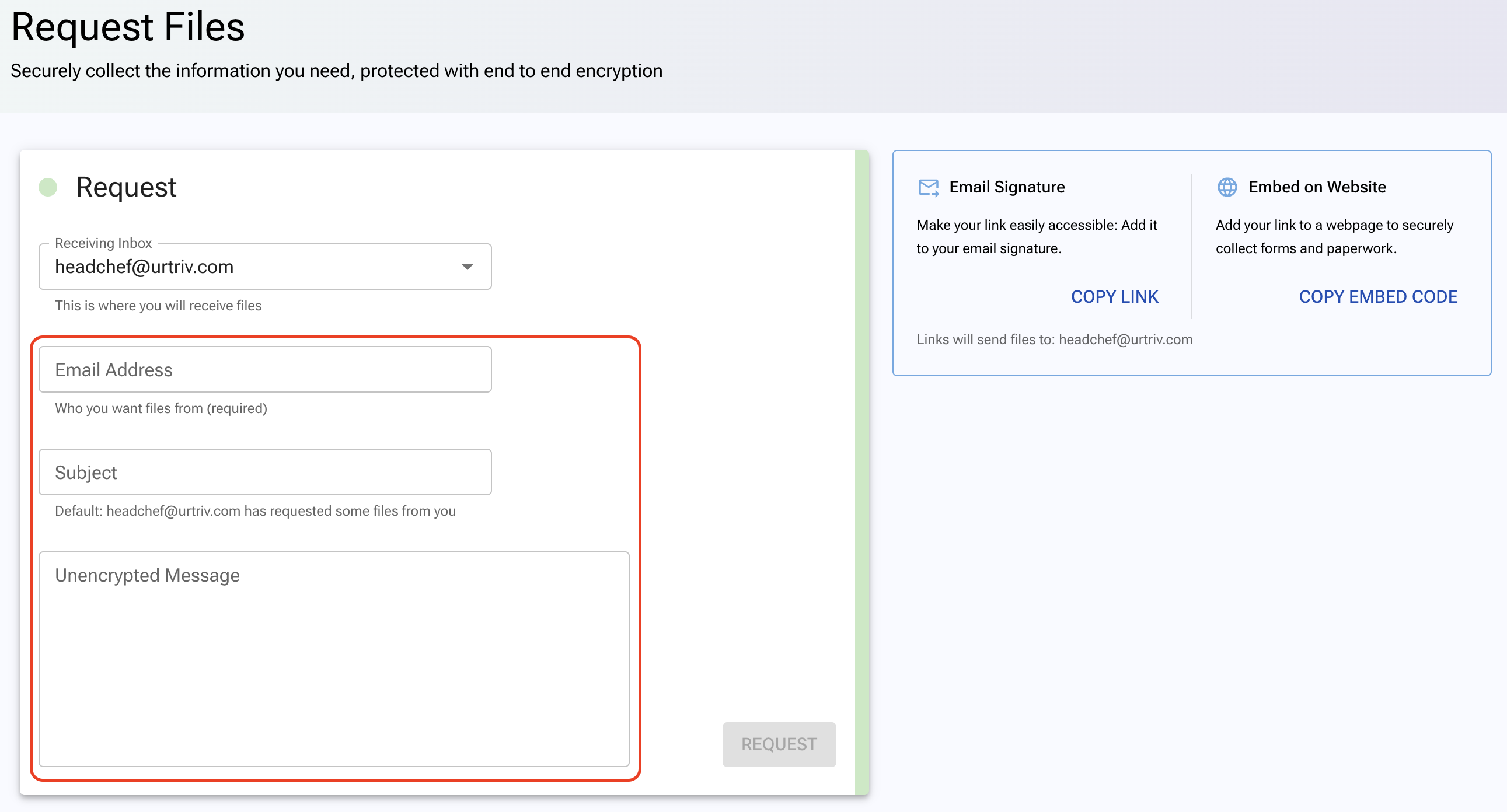 Request fields