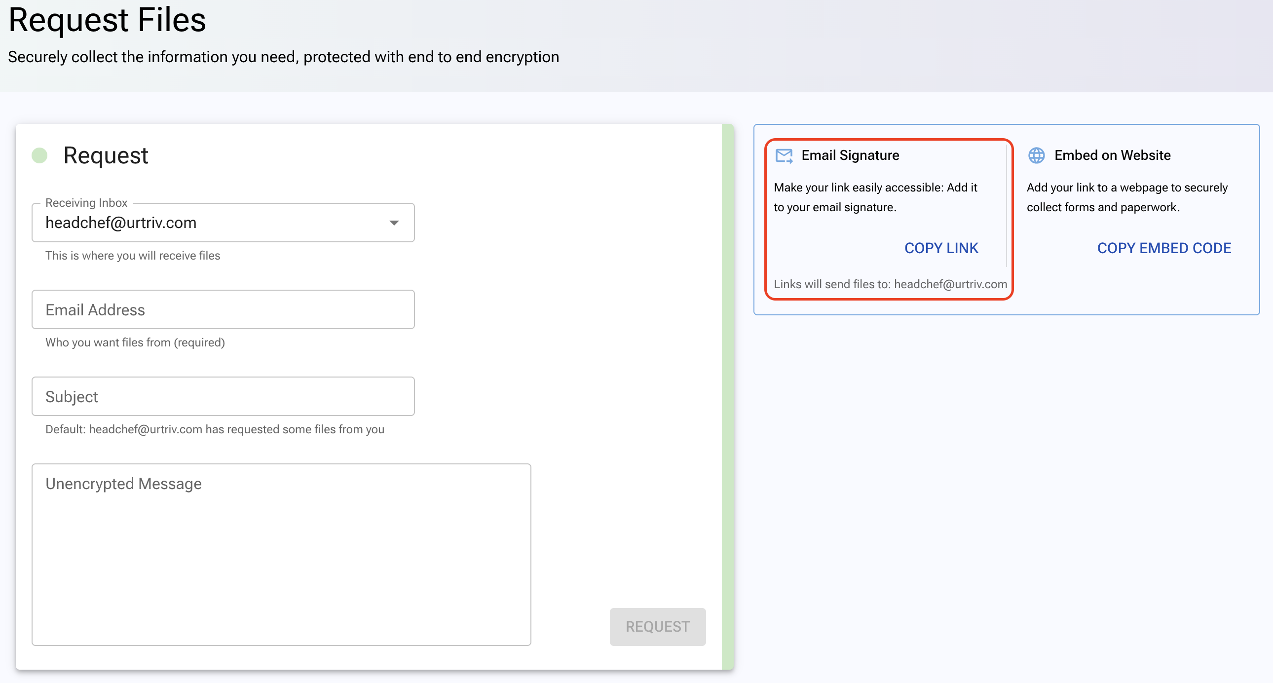 COPY LINK option