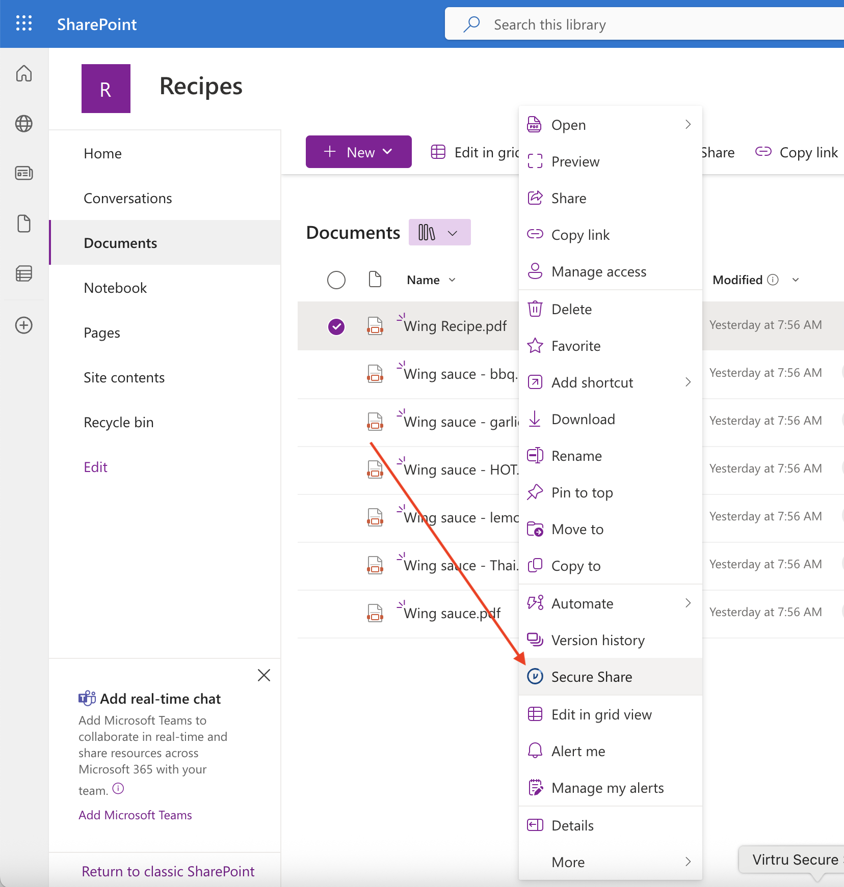 Secure Share in SharePoint