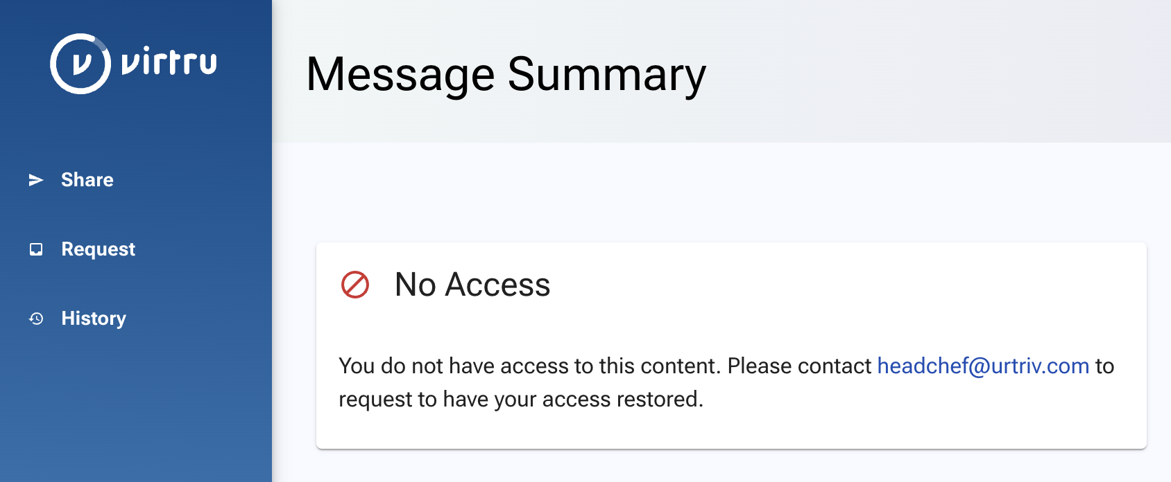 Secure Share No Access prompt