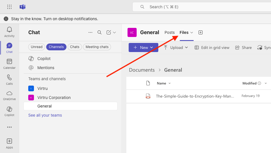 Channel Files page