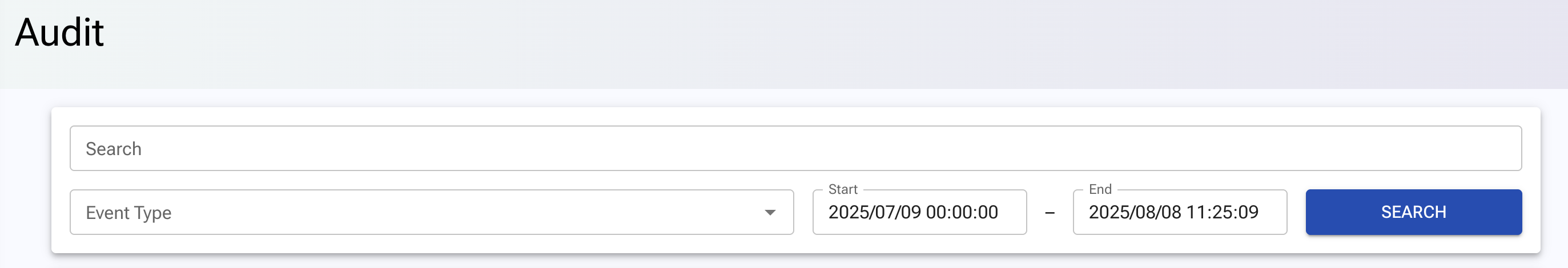 Search bar and filters 