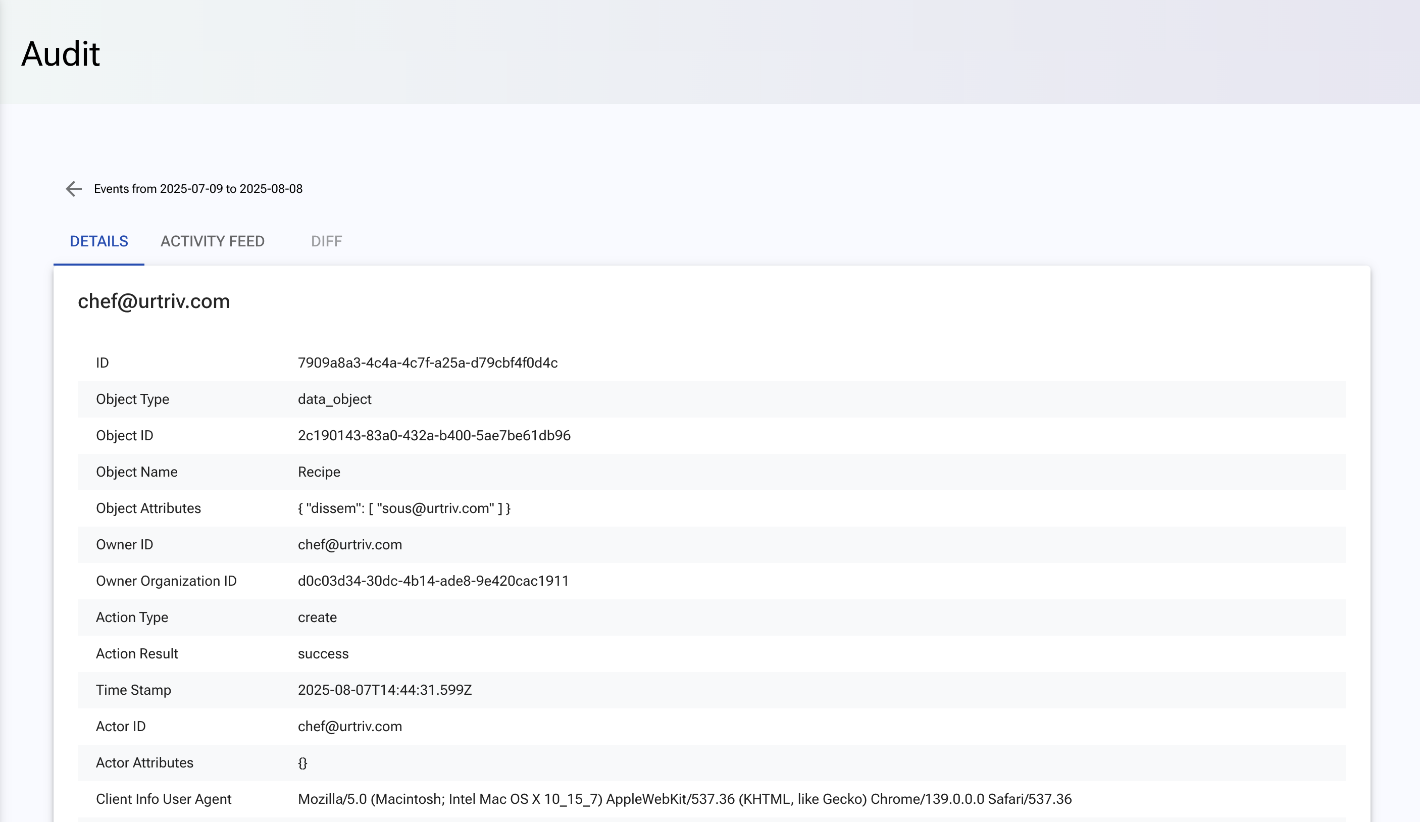 DETAILS tab