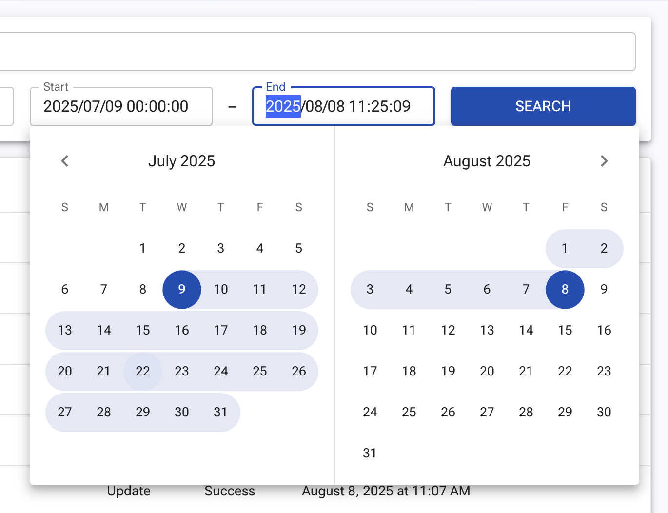 Date filter