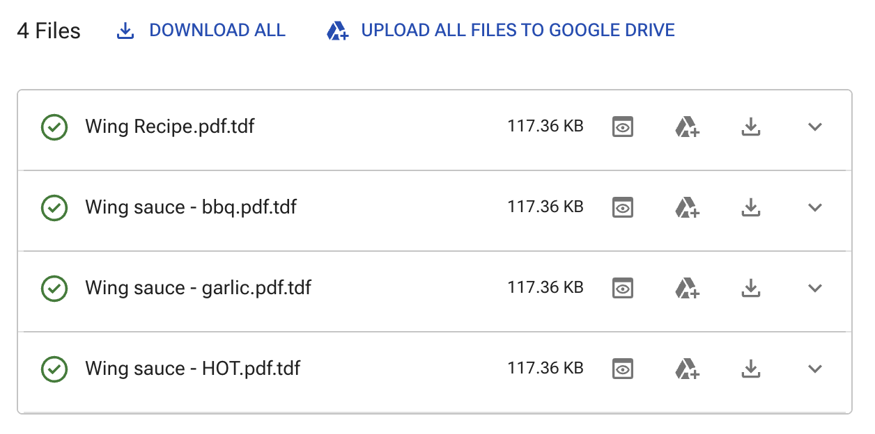 Upload all files to Google Drive option