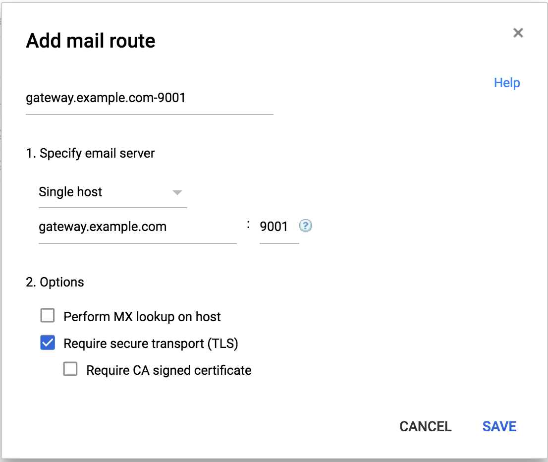 Add Mail Route