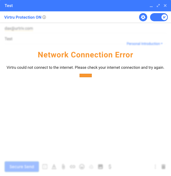 Network Connection Error Message