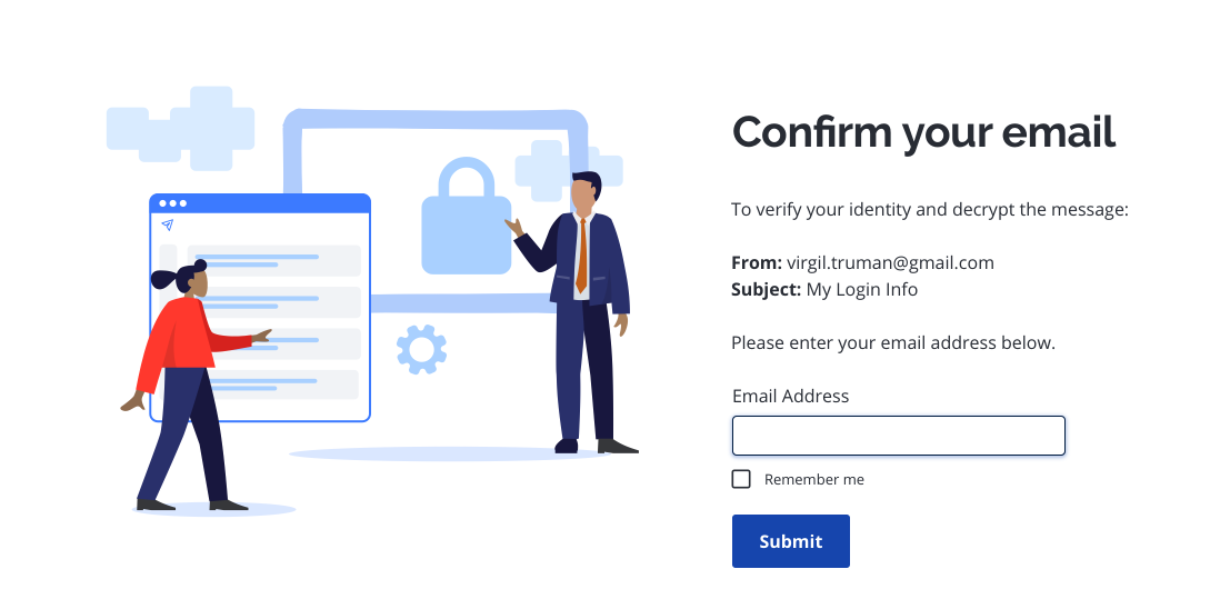 Secure Reader - enter email address