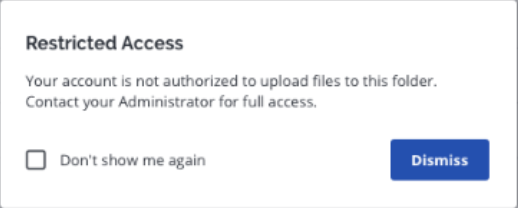Restricted Access prompt for Secure Folder
