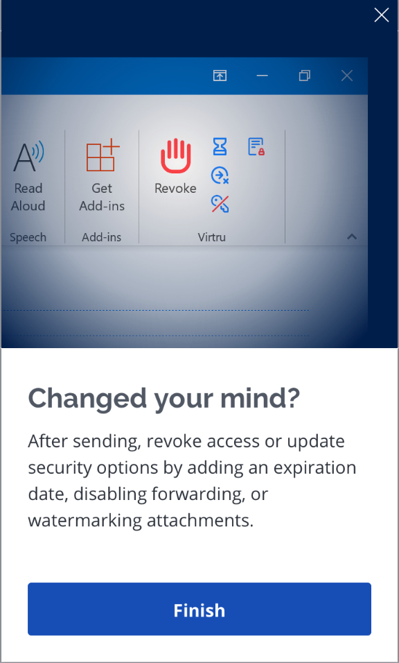 changed your mind? Virtru tour tile