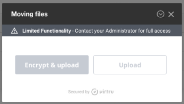 Prompt with no option to Upload