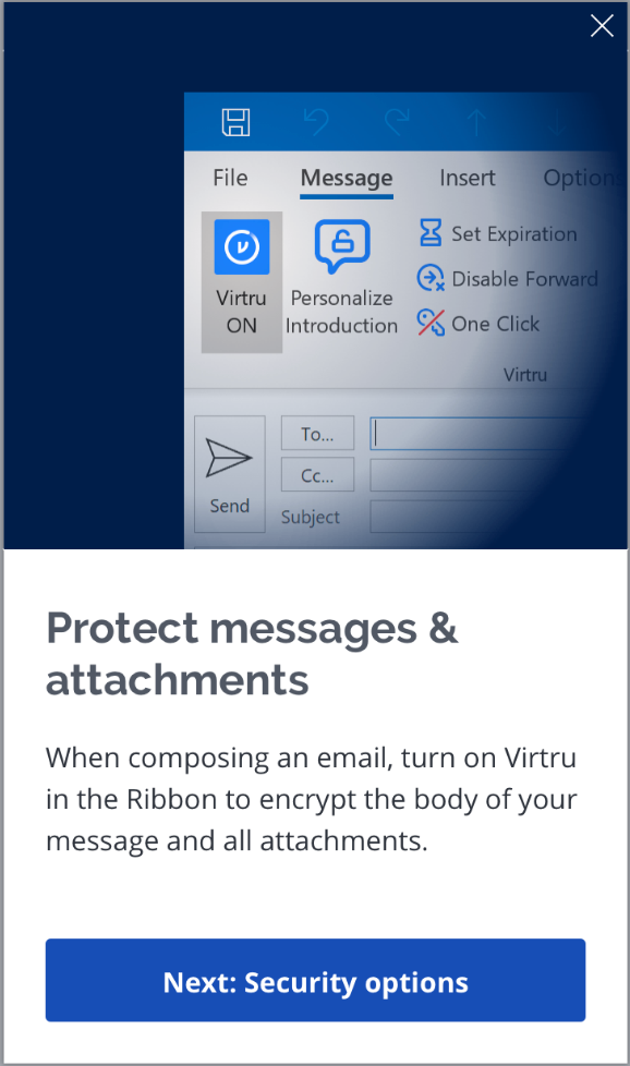 protect messages and attachments Virtru tour tile