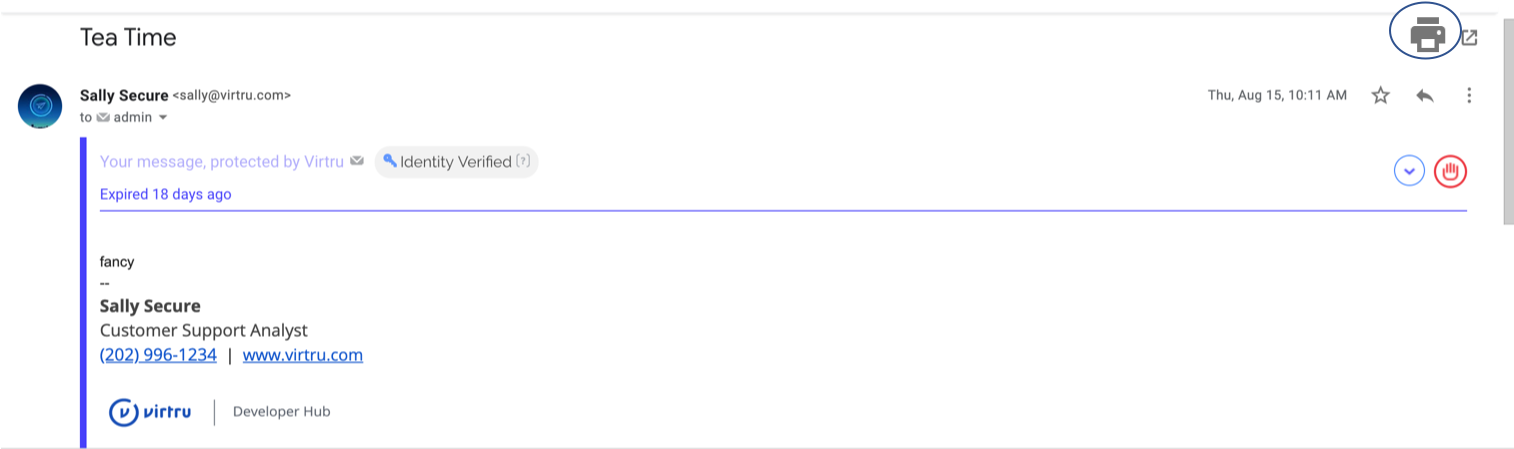 Gmail Print all button