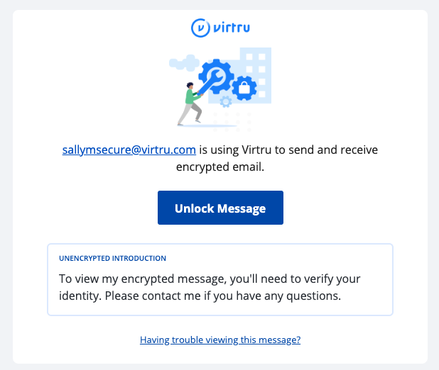 Unlock Message Email