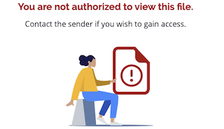 Not authorized error
