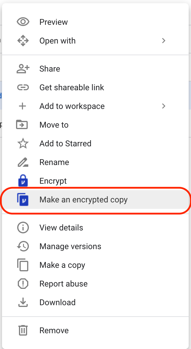 Make an encrypted copy