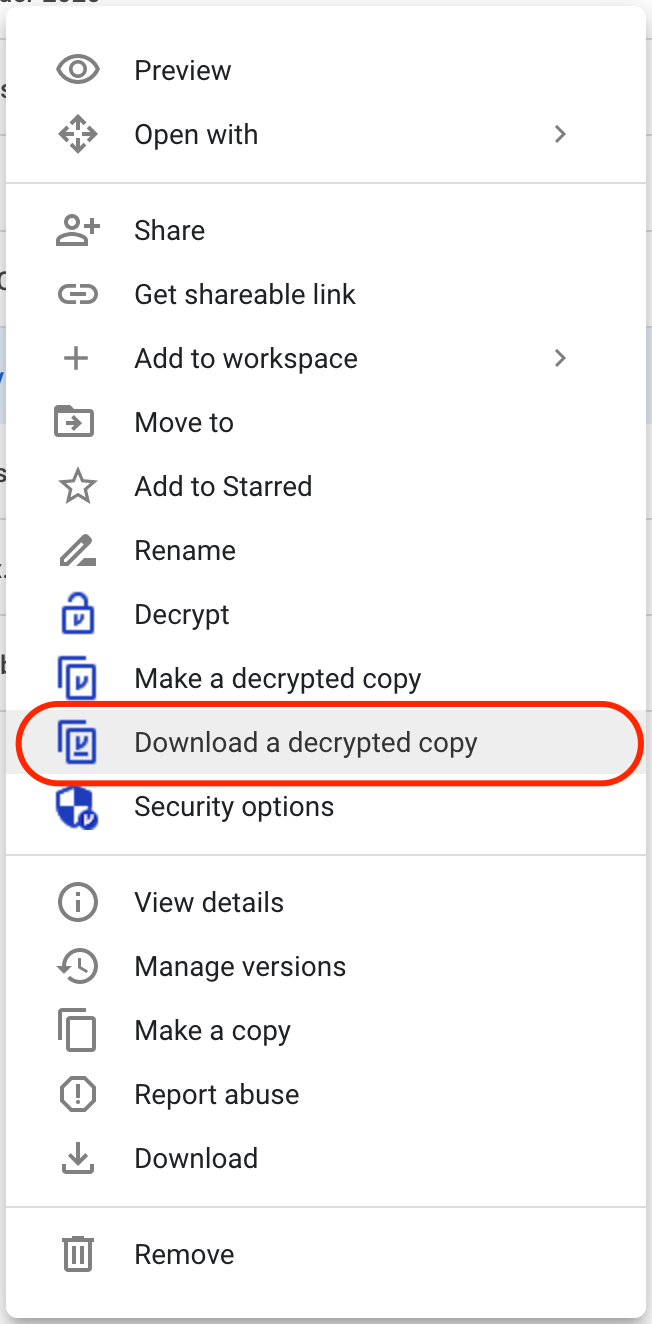 Download a decrypted copy