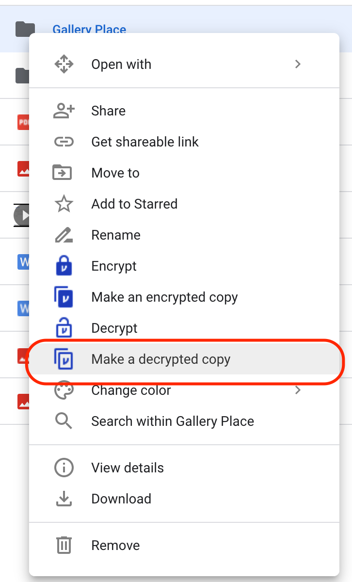 Make a decrypted copy of a folder