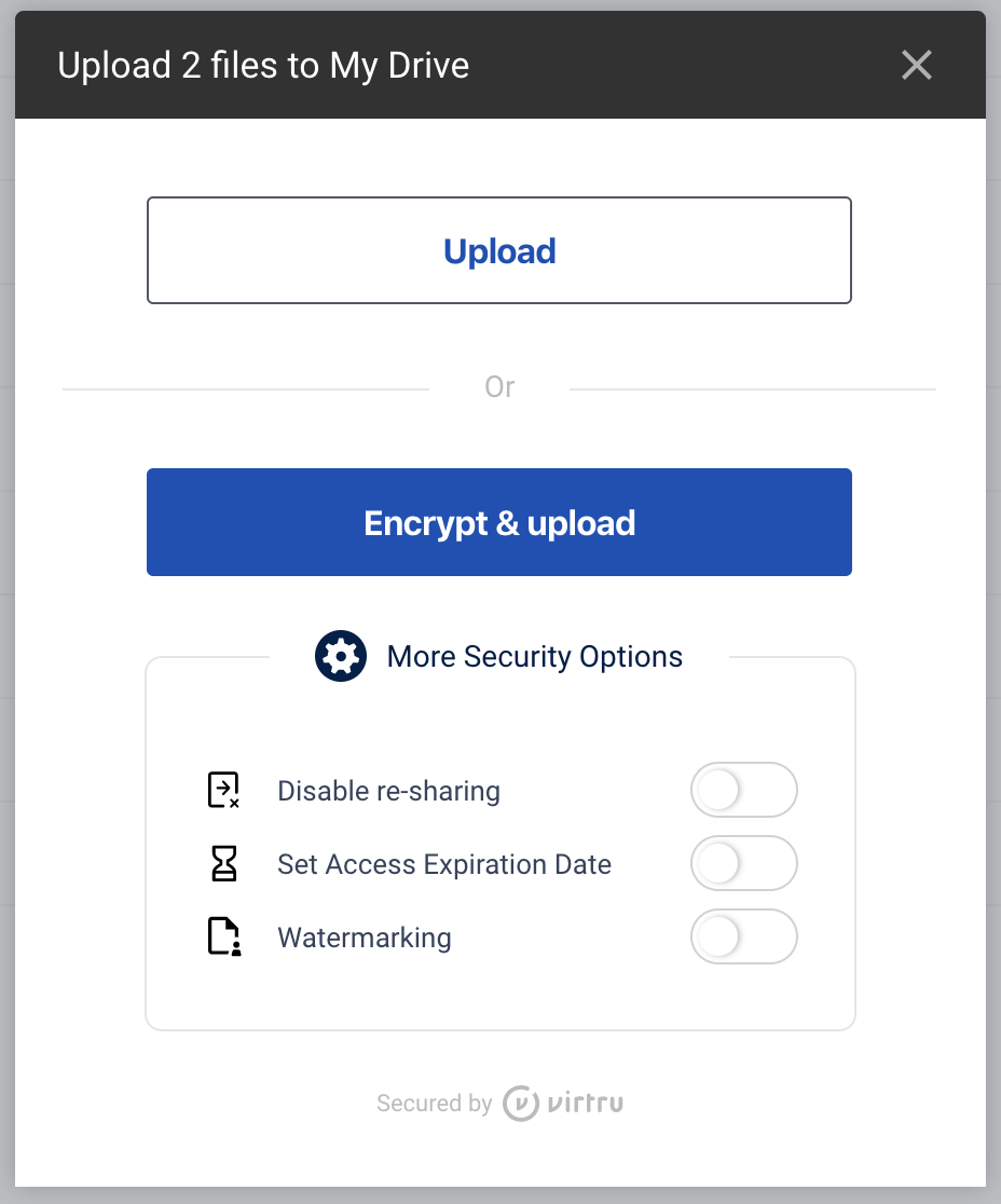 Upload or Encrypt & upload